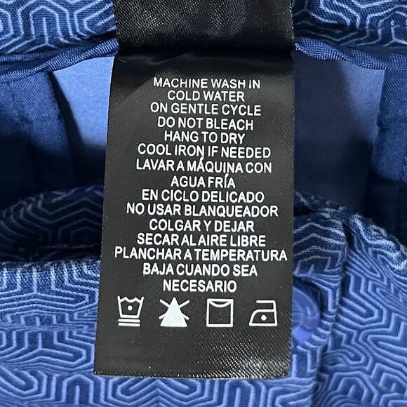 Hilary Radley Womens Cropped Dress Pants 6 Blue Geometric Print Slim Leg Stretch - Picture 6 of 7